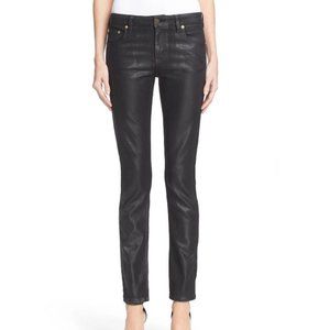 NWT Roberto Cavalli Black Wax Coated Skinny Jeans